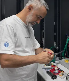 Equipe System Frame em infraestrutura e instalação