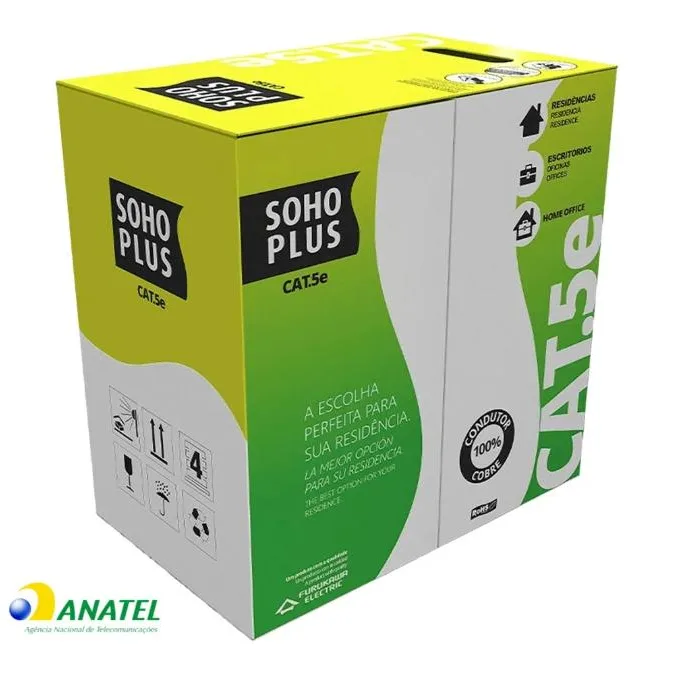 CABO DE REDE Cat5e U/UTP CMX Sohoplus – Furukawa AZUL, Furukawa CABO DE REDE CAT5e U/UTP CMX SOHOPLUS - AZUL