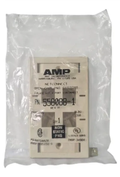 Kit Placa Frontal CommScope AMP NetConnect 4 Portas 110Connect Creme, CommScope 4 portas